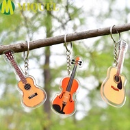 MIQUELZA Guitar Acrylic Keychain, Clarinet Ukulele Guitar Model Pendant, Musician Jewelry Cello Trun