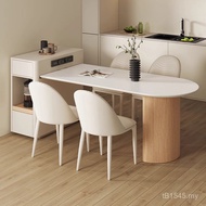 One Small Apartment Log Style Island Table Modern Simple Rock Board Restaurant Dining Table Retracta