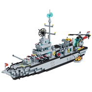 New 2000 PCS Building Block Warship Battleship Kits For Kids City Helicopter Military Ship Bricks Ki