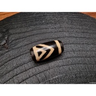MATA Dzi Pink Heart Mountain Agate 1 Eye Grounding Stone Blessed Tibetan 20x10mm E2590C