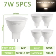 5pcs LED Spotlight MR16 Bulb GU5.3 120degree 38degree 7W 700lm AC DC 12V 24V Bulbs Replace 50W Halog
