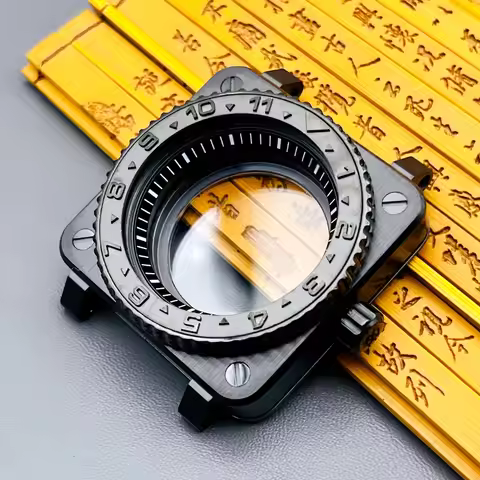 Black SKX007 Square Watch Case NH35 Cases Fits NH35 NH36 7S26 4R Japan Movement Seiko SKX007 Pilots