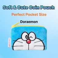 Embroidered Coin Pouch Doraemon, Small Zipper Pouch, Mini Coin Wallet, Character Coin Pouch