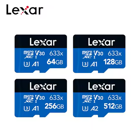 Original Lexar 633x Micro SD Card 512GB 256GB 128GB 64GB 32GB A2 Memory Card Read Up to 100MB/s A1 M