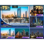Custom 3D City Motif Wallpaper - City View - Night City