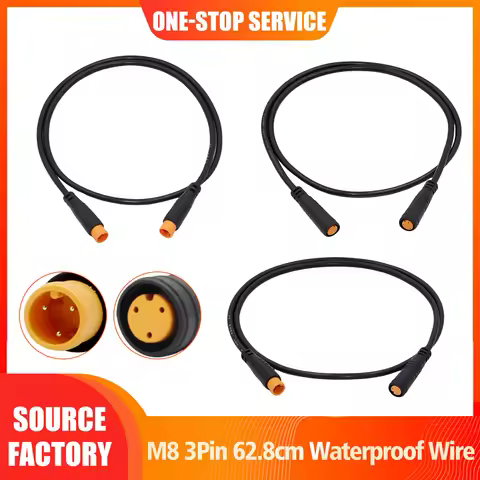 M8 62.8CM 3Pin Waterproof Connector Wire, Male to Male/Male to Female/Female to Female for E-Bike Br
