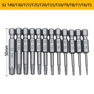 【ขายดี】11 /12 Torx ชุดดอกสว่านกลวง50/75/100มม. T5-T40ชุดหัวไขควงดอกไขควง