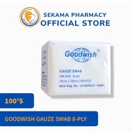 GOODWISH GAUZE SWAB 8PLY (10CM X 10CM) 100'S/BAG