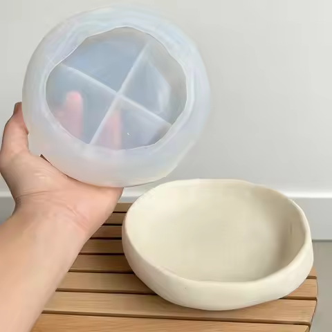 Large Circle Resin Tray Silicone Mold DIY Candle Container Casting Molds Plaster Jewelry Storage Tra