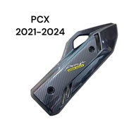 กันร้อนpcx 160 ปี2021 บังท่อpcx 160 ฝาครอบท่อpcx ปี2021-2024 คาร์บอน เคฟล่า 5D Akana pcx แถมสติ๊กเกอ