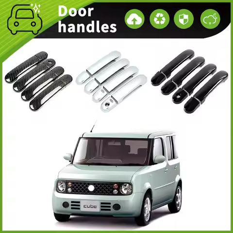 Anti-Scratch Chrome Door Handle Cover For Nissan Cube Z11 03-18 Door Cup Protective Trim Exterior Ac