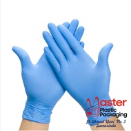 Blue Nitrile Rubber Gloves - 10pcs