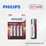 PHILIPS POWER ALKALINE AA BATTERY LR6P4B/97 4UNITS LR6 MIGNON 1.5V
