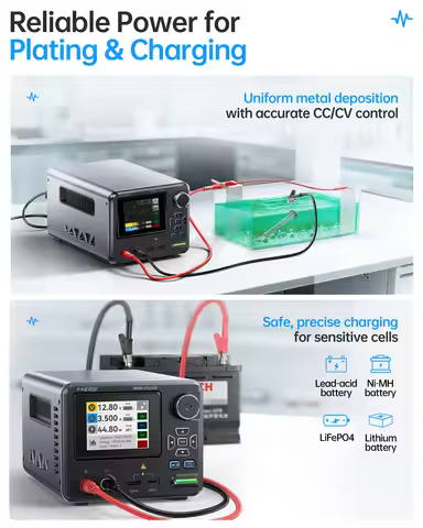 FNIRSI IPS3608 Adjustable DC Power Supply 36V 8A 285W, USB PD/QC Output, Smart Flip Screen Tool with