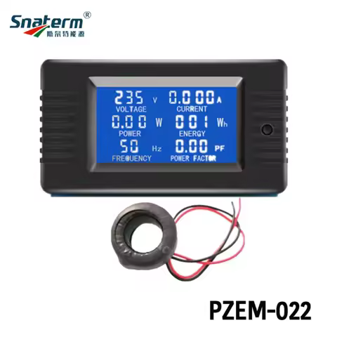 Peacefair 6in1 220V 100A AC Single Phase Digital Panel Amp Volt Current Meter Watt Kwh Power Factor 