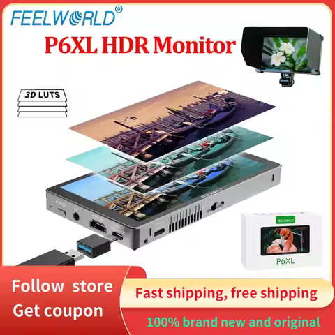 Feelworld P6XL Touchscreen Camera Field Monitor 6 inch Built-in Battery Aluminum Monitor 4K HDMI Hig