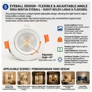 PERKUNAS 6W LED COB EYE BALL Downlight Round Recessed Ceiling Light Lampu Siling Tanam Jimat