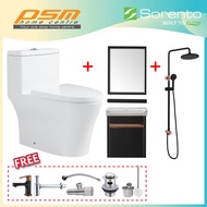 SORENTO Bathroom One Piece Design Toilet Bowl WC Bathroom Stainless Steel Cabinet Package SRTWC8317-