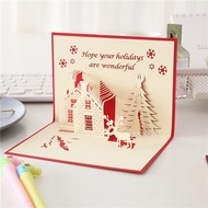 LC 3D hollow creative Christmas greeting card handmade greeting card blessing small card gift