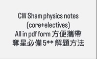 CW Sham Physics Notes (Core+Electives) PDF