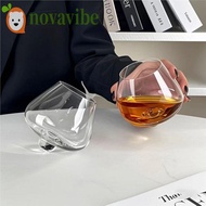 NOVAVIBE Irregular   Glass, Rotating Tumbler Cognac Glasses Cup, Bar Accessory European Style Transp