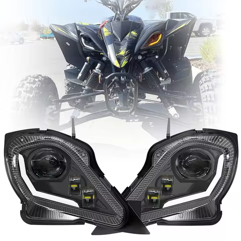 E24 LED Headlights Turn Signal Light For Yamaha YFZ 350 450 450R 450X YFM 250 350 450 700 Headlamp A
