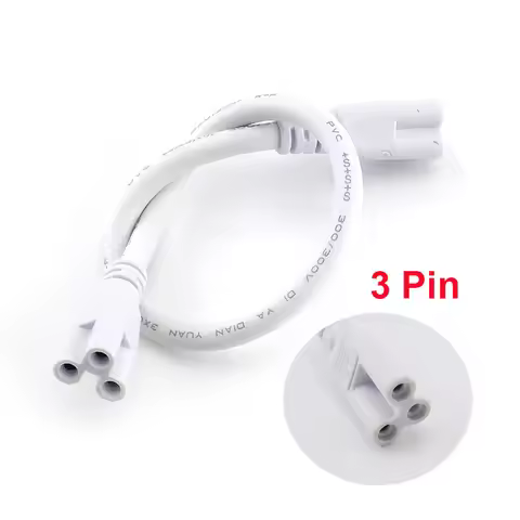 3 Pin LED Tube Connector Two-phase Three-phase T5 T8 Led Lamp Lighting Connecting Double-end Cable W