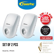 PowerPac 2X LED Night Light  with Power Switch &amp; Auto mode (PP3205)