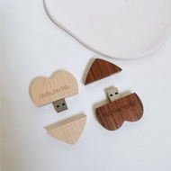 【蒔設計-客製化】64G 心心相印原木隨身碟 USB