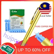Experience Elegance: Pure Copper Gold Pen Bekam with 28G Cupping Blood Lancets Kit for Acupuncture T
