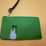 LOEWE X Totoro 龍貓 聯名系列 絕版 Totoro 系列 蘋果 綠 龍貓 小牛皮 拉鍊 卡夾 零錢包 卡包 錢包