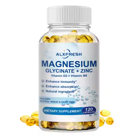 Magnesium with Zinc,Vitamin D3 B6 - Promotes Proper Muscle, Heart and Bone Support Cardiovascular Fu