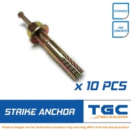 10PCS 1/4 inches Strike Anchor Tetanized Hit for Concrete Bolt Expansion