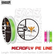Kingdom Mx8 Micro Fly Thinner Fishing Rod 100M 150M Fishing Line Pe 4 Strand 0.20.40.6 Far Casting J
