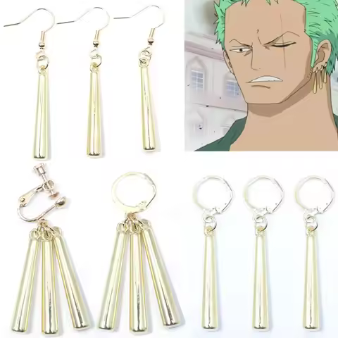 Japan Anime Roronoa Zoro Earrings Ear Clips for Women Men Cosplay Hoops/Stud Earrings Handmade Trink