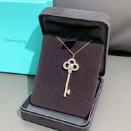 Tiffany key 鑰匙項鍊 冠形鑰匙大號白金滿鑽項鍊