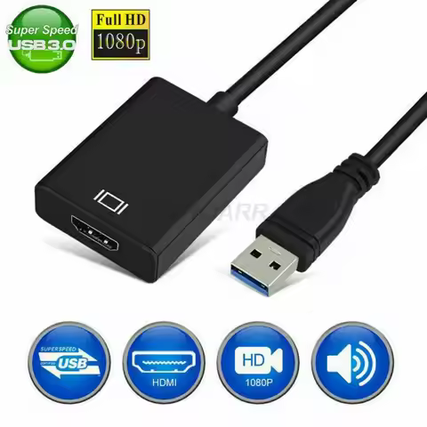 USB 3.0 to HDMI Female Adapter USB to HDMI Converter with Audio for PC Laptop Projector HDTV