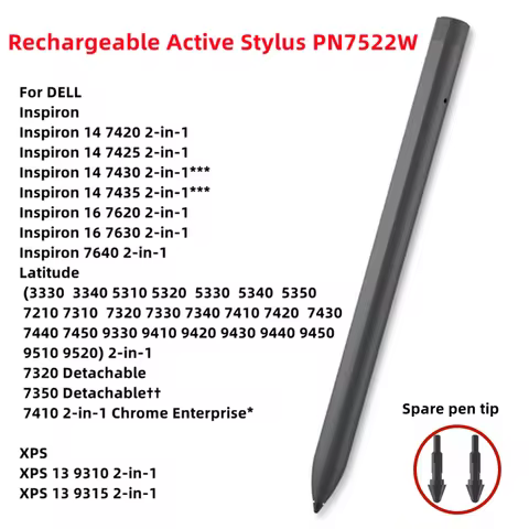 Premier Rechargeable Active Pen PN7522W For Dell Latitude 5310/5320/5330/7210/7310/7330/7340/7420/74