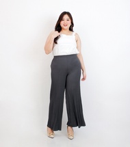 Celana Bigsize Kulot Plisket Jumbo Pleated Pants Wanita Highwaist ECPLIDI
