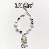 SNOOPY PAPER SHRINK AESTHETIC Y2K CHARM BRACELET BEAD BRACELET PENDANT BY ISVARA PROJECT
