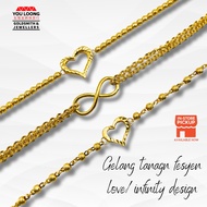 Youloong Rantai tangan Fesyen bola love/Infinity design EMAS916