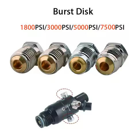 5PCS HPA Scuba CO2 Air Tank Pressure Regulator Burst Disk Safety Screw 1.8K,3K,5K,7.5K Relief Regula