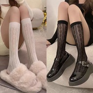 E1/5 Potty.002 Mesh Socks Calf Length Heart Pattern Nylon Fabric Fast Delivery