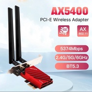 AX210 WiFi 6E PCIe Wireless Adapter BT 5.4 Tri Band 802.11ax 2.4G 5G 6G MU-MIMO Network Card for Win