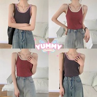 Yummy Shop (7673) -C -N Striped Knitted Tank Top Soft Camisole