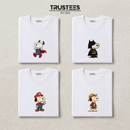 TRUSTEES | SNOOPY | ANIME | WHITE | SHIRT | 4 KIDS ALSO| SUPERMAN | BATMAN | SUPER MARIO | ONE PIECE