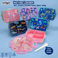 Smiggle Trio Lunchbox Small 3-Section FREE SPOON/ Children's Lunch Box Smiggle/ Lunch Box Smiggle Lu