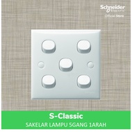 S-Classic Light Switch - 5 Gang 1 Way - E35_1_2Ar_We_G3