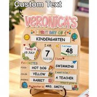 Personalized Name First & Last Day Of School Sign, Custom Wooden Back To School Milestone Board, Pre