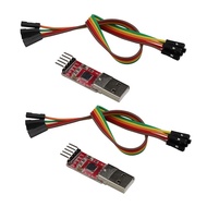 2PCS CP2102 Serial Module USB to TTL Converter Adapter UART Downloader 3.3V/5V with Jumper Wires